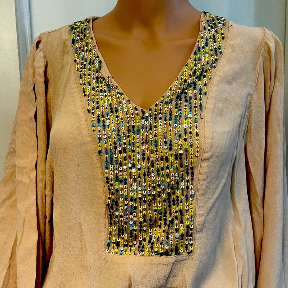 Anthropologie Maeve Light Pink Peasant Blouse